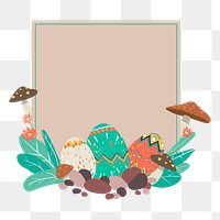 Png easter eggs frame, transparent background