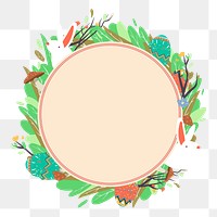 Png round easter design frame, transparent background