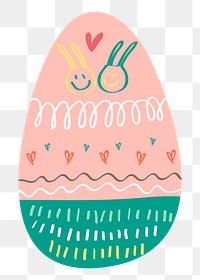 Png pink easter egg sticker, transparent background