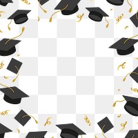 Graduation png border, transparent background