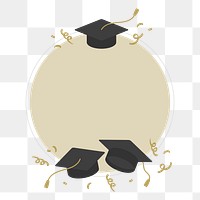 Graduation png badge, transparent background