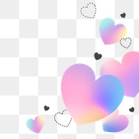 Heart png border, transparent background