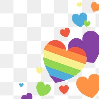 Heart png border, transparent background