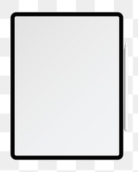 Png digital tablet mockup, transparent background