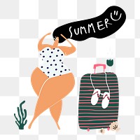 Png summer holiday doodle element, transparent background