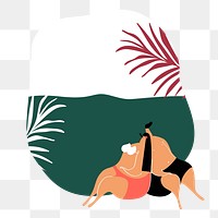 Png summer holiday doodle element, transparent background