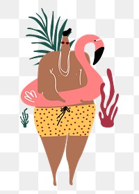 Png summer holiday doodle element, transparent background