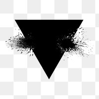 Png Triangle shaped element with ink splashes element, transparent background