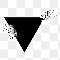 Png Triangle shaped element with ink splashes element, transparent background