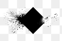 Png Square shaped element with ink splashes element, transparent background