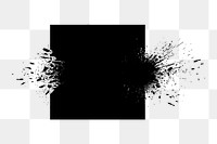 Png Square shaped element with ink splashes element, transparent background