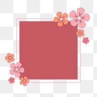 Pink flower png badge, transparent background