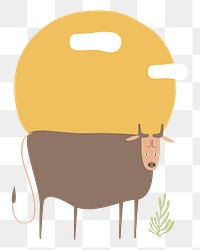 Png Year of the cow element, transparent background