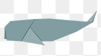 Png sperm whale origami sticker, transparent background