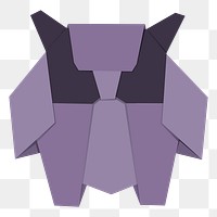 Png purple owl origami sticker, transparent background