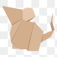 Png beige rat origami sticker, transparent background