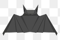 Png black bat origami sticker, transparent background