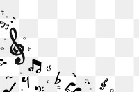 Musical note png border, transparent background