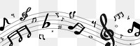 Musical note png border, transparent background