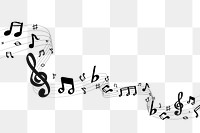 Musical note png border, transparent background