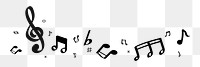 Musical note png border, transparent background