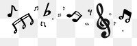 Musical note png border, transparent background