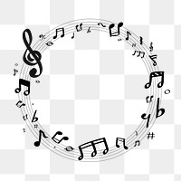 Musical note png frame, transparent background