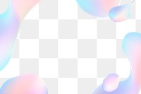 Png aesthetic holographic bubbles border, transparent background