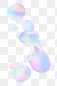 Png aesthetic holographic bubbles, transparent background