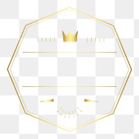 Gold badge png element, transparent background