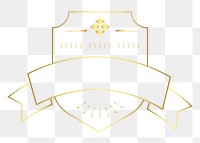 Gold badge png element, transparent background
