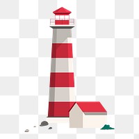 Png Summer lighthouse element, transparent background