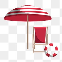 Png beach chair element, transparent background