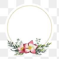 Flower badge png, transparent background