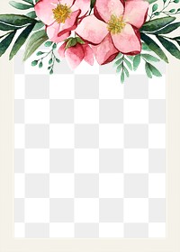 Png spring floral border frame, transparent background