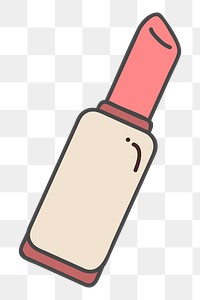 Png peach lipstick doodle sticker, transparent background