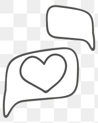 Love message png illustration, transparent background