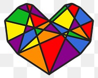 Rainbow heart png illustration, transparent background