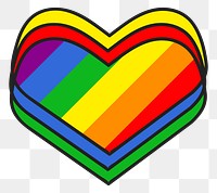 Rainbow heart png illustration, transparent background