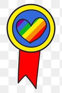 Rainbow heart png illustration, transparent background