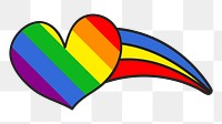 Rainbow heart png illustration, transparent background