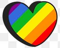 Rainbow heart png illustration, transparent background