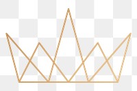 Png luxurious geometric crown design element, transparent background