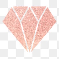 Png pink geometric diamond sticker, transparent background