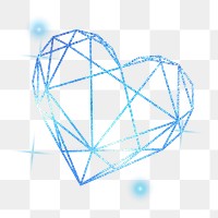 Png cute geometric heart element, transparent background