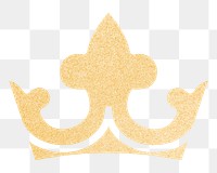 Png gold luxurious crown sticker, transparent background