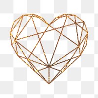 Geometric heart png, transparent background