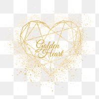 Geometric heart png, transparent background