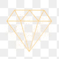 Png glittery diamond design element, transparent background