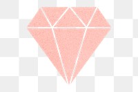 Png pink textured geometric diamond sticker, transparent background